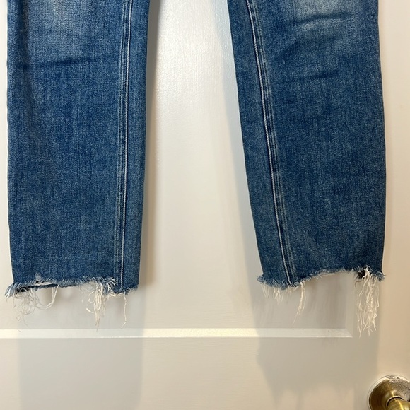 PAIGE Blue Sarah slim Cropped Jeans with Frayed Hem size 26. - Picture 6 of 12